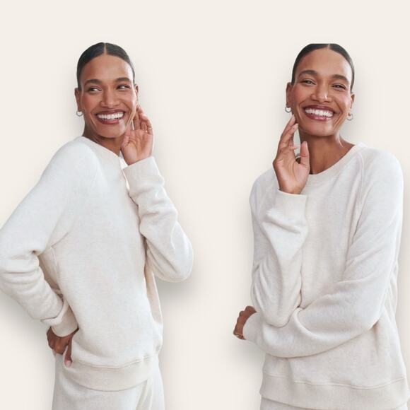 Jenni Kayne Saturday Sweatshirt French Terry Oatmeal Medium Women’s - Picture 1 of 8